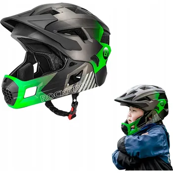 Cyklistická přilba DĚTSKÁ CYKLISTICKÁ PŘILBA ROCKBROS S ODEPÍNACÍ ČELISTÍ, VELIKOST M, FULL FACE, MTB