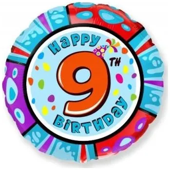 Balónek Foliový balónek 9 číslice číslo 18" 45 cm na helium