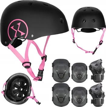 Cyklistická přilba Dětská cyklistická helma s regulací + Sada chráničů na skateboard, velikost XS