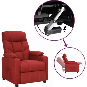 Křeslo Zvedací křeslo vínové textil Červená3093460