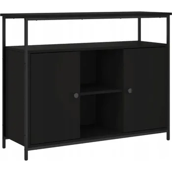 Konferenční stolek Černá skříňka z materiálu na bázi dřeva 100 x 35 x 80 cm s nastavitelnými nožičkami