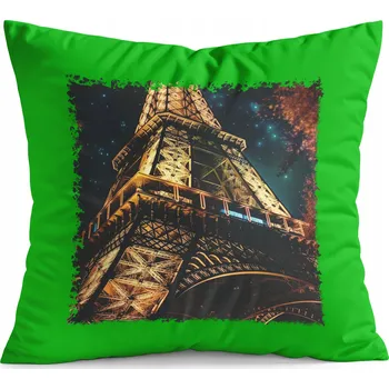 Polštář POLŠTÁŘ ZELENÝ DÁREK – PAŘÍŽ EIFFELOVA VĚŽ