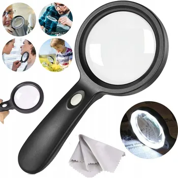 Bezpečnostní kamera Velká lupa sklo s 10x zvětšením a 12 LED osvětlením