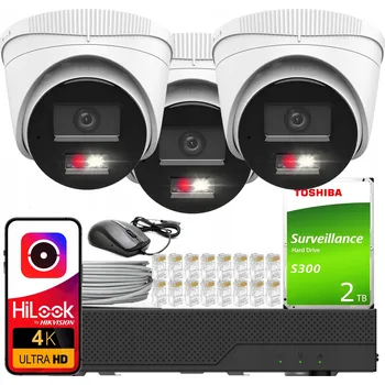 IP kamera Sada monitoringu 3x IPC-T280HA-LU 8MPx HiLook od Hikvision s AI detekcí