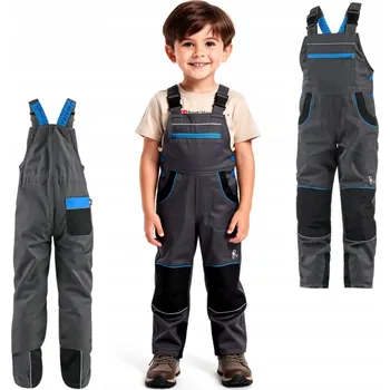 Pracovní obuv Dětské pracovní zahradní kalhoty CXS šedé, dlouhé, s kapsami a šlemi