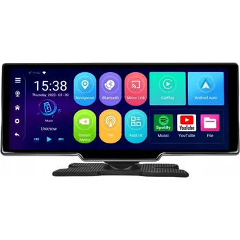 Zabezpečení domácnosti 10,26" Bezdrátový CarPlay Android Auto MirrorLink Displej do Jakéhokoliv Auta na Čelní Sklo