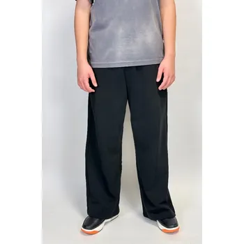 Reporter Young | Chlapecké černé tepláky WIDE LEG s módními průstřihy - Barva ČERNÁ, Velikost 158 253-0117B-66-100