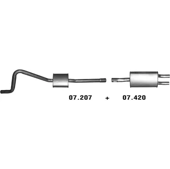 Výfukový systém Stredni tlumic vyfuku NOVAK 07.501