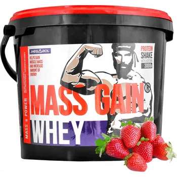 Protein Gainer v prášku s příchutí jahody Megabol 3000 g