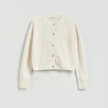 Dámský svetr Reserved - Vlněný kardigan - tělová - 242HI-02X - 242HI-02X-XL