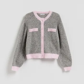 Dámský svetr Reserved - Kardigan s kontrastním lemováním - vícebarevná - 497HH-MLC - 497HH-MLC-L