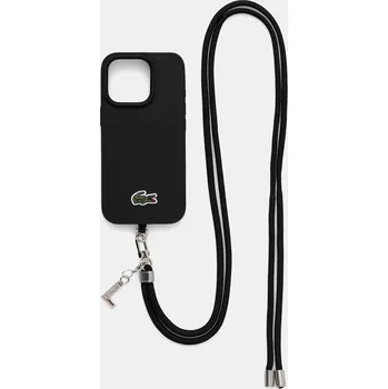 Pouzdro na mobilní telefon Obal na telefon Lacoste iPhone 16 Pro LCHMBCP16LPVCK černá 99X, vel. ONE SIZE