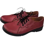 S 510 - 209 Dámské zdravotní kožené polobotky – červené; vkládací stélky 37