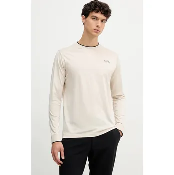 Pánské tričko Bavlněné tričko s dlouhým rukávem Karl Lagerfeld 554200.755001 béžová 08X, vel. M