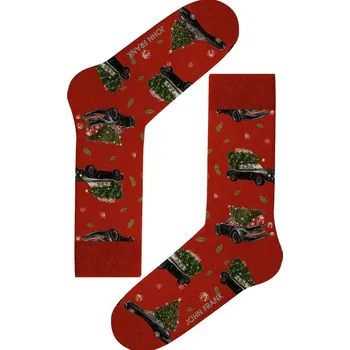 Pánské ponožky Dámské ponožky John Frank WJFLSFUN-CH64 uni Červená