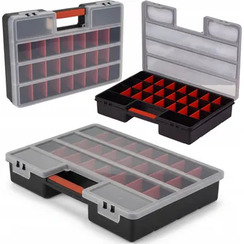 Organizér na šroubky, box na nářadí, úložný box s 26 přihrádkami - kufřík