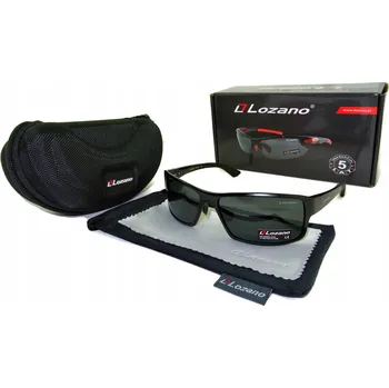Sluneční brýle Lozano sportovní černé polarizační UV-400 s pouzdro