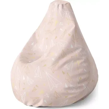 Sedací pytel Sablio Sedací vak Pear Papírové vlaštovky - 70 x 95 x 15 cm