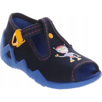 Chlapecké bačkory Befado dětské papuče na suchý zip modré, velikost 23