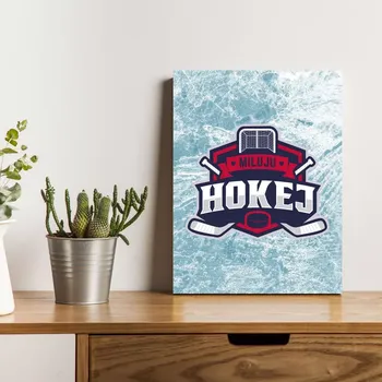 Plechová cedule Sablio Dárková cedulka Miluju hokej: 30x40 cm