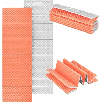 Karimatka SKLÁDACÍ KEMPINGOVÁ PODLOŽKA S HLINÍKOVOU VRSTVOU + XPE 195 CM ORANŽOVÁ