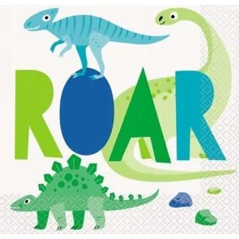 Papírový ubrousek Ubrousky k narozeninám Dinosauři 33 cm 16 ks