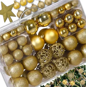 Vánoční dekorace VÁNOČNÍ BAŇKY NA VÁNOČNÍ STROMEČEK 6/4/3 cm SET 100 Ks