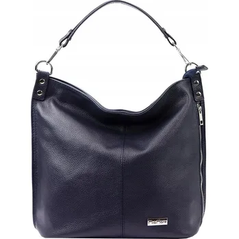 Kabelka Vera Pelle shopper kabelka z pravé kůže modrá