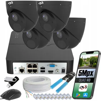 IP kamera SADA IP KAMER PRO MONITORING 5Mpx POE, KOVOVÉ, ČERNÉ, SMART DVS