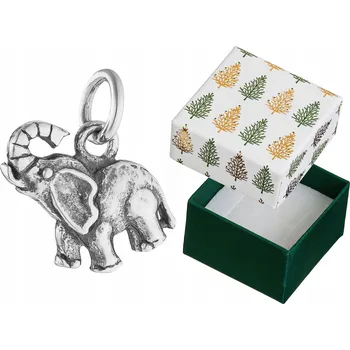 Přívěsek Stříbrný Přívěsek Slon malý oxidovaný Přívěsek Slon pro štěstí Stříbro