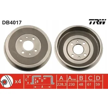 Brzdový buben TRW DB4017 Brzdový buben