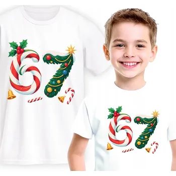 Dětská móda DĚTSKÉ TRIČKO SIX SEVEN 6/7 VÁNOČNÍ PRO DĚTI VELIKOST M 140 CM