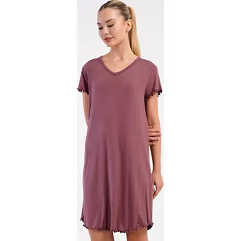 Dámská noční košile s krátkým rukávem Eliza kakaová L