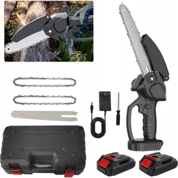 Motorová pila ŘETĚZOVÁ PILA BEZUHLÍKOVÁ AKUMULÁTOROVÁ 2x AKU 21V PILKA NA VĚTVE