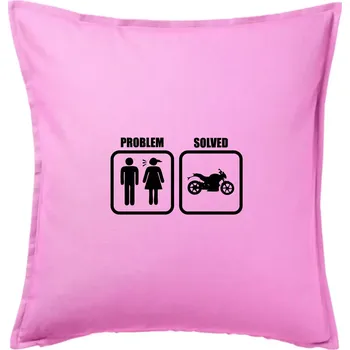 Polštář Problém silniční motorka - Polštář 50x50 - 50x50 - Pouze potah ( Růžová )