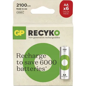 Článková baterie Nabíjecí Baterie GP Batteries R6 AA 2100 mAh 1,2 V NiMH 6 ks