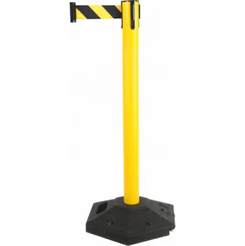 Plotový sloupek Traiva s.r.o. Zahrazovací sloupek se samonavíjecím pásem BS Verze: Sloupek - Výška: 101 cm, Průměr: 6,5 cm, Základna: 35 cm, Pás: 3 m - Kód: 17838