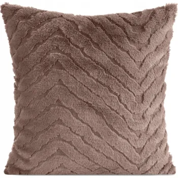 Povlak na dekorativní polštářek Dekorační povlak na polštář KATE 45x45 Eurofirany světle béžový chlupatý s 3D efektem