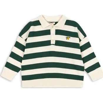 Chlapecké tričko Dětské bavlněné tričko s dlouhým rukávem Konges Sløjd MANIS KNIT POLO KS103898.9BYA zelená 79X, vel. 98