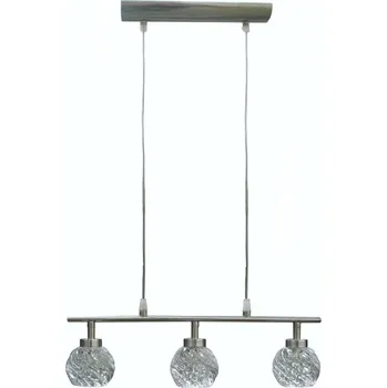 Závěsná lampa Gira 3x40 G9 saténový nikl+křišťál