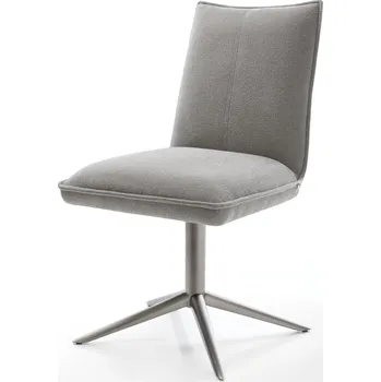 Jídelní židle DELIFE Jídelní židle Lelio-Flex strukturovaná látka Měkký šedá křížová podnož grafit 360° otočný houpací funkce taštičkové pružiny