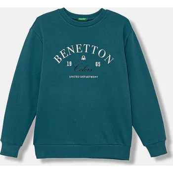 Chlapecká mikina Dětská bavlněná mikina United Colors of Benetton 3J68C10PZ.G.seasonal tyrkysová 69X, vel. 170