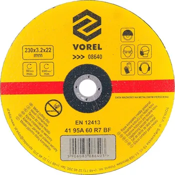 Řezný kotouč Kotouč řezný na kov 230 x 22 x 3,2 mm Vorel TO-08640