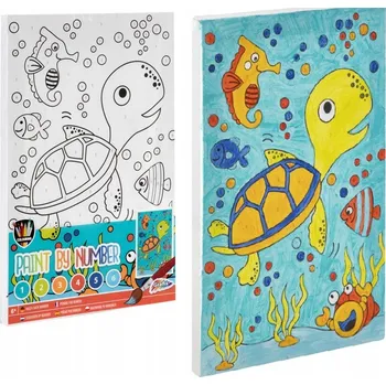 Obraz OMALOVÁNKA - OBRAZ K VYMALOVÁNÍ NA PLÁTNĚ S BARVAMI