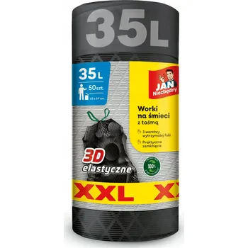 Pytle na odpadky Pytle na odpadky 35l 50 Ks Jan Niezbędny stahovací páska černé