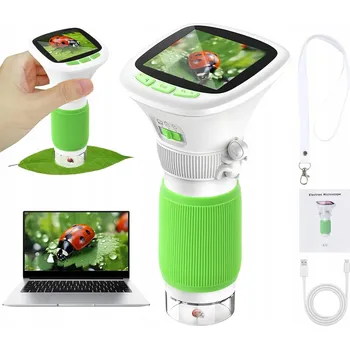 MIKROSKOP PRO DĚTI S 2,4" DISPLEJEM, ZOOM 200X/1000X, USB, ŠŇŮRKA, PŘENOSNÝ