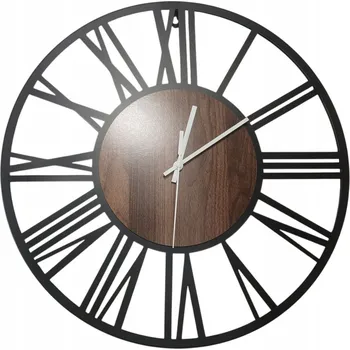 Hodiny Nástěnné hodiny 3D kovové závěsné Vintage římské na zeď Loft 80cm Tiché