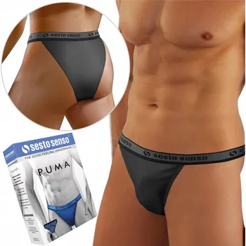 Pánské oblečení SESTO SENSO Pánské slipy Puma Tanga Grafit, M