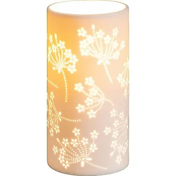 Lampička VILLA ITALIA Porcelánová stolní lampa 20 cm s prolamovaným vzorem SATIN