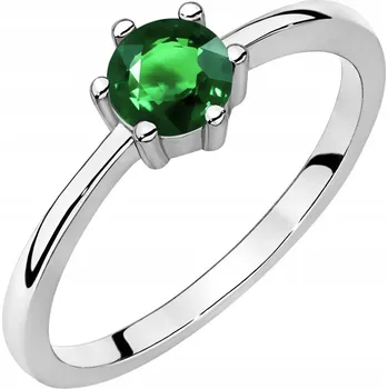 Prsten Klasický STŘÍBRNÝ PRSTÝNEK ryzost 925 se zeleným kubickým Zirkon vel. 15